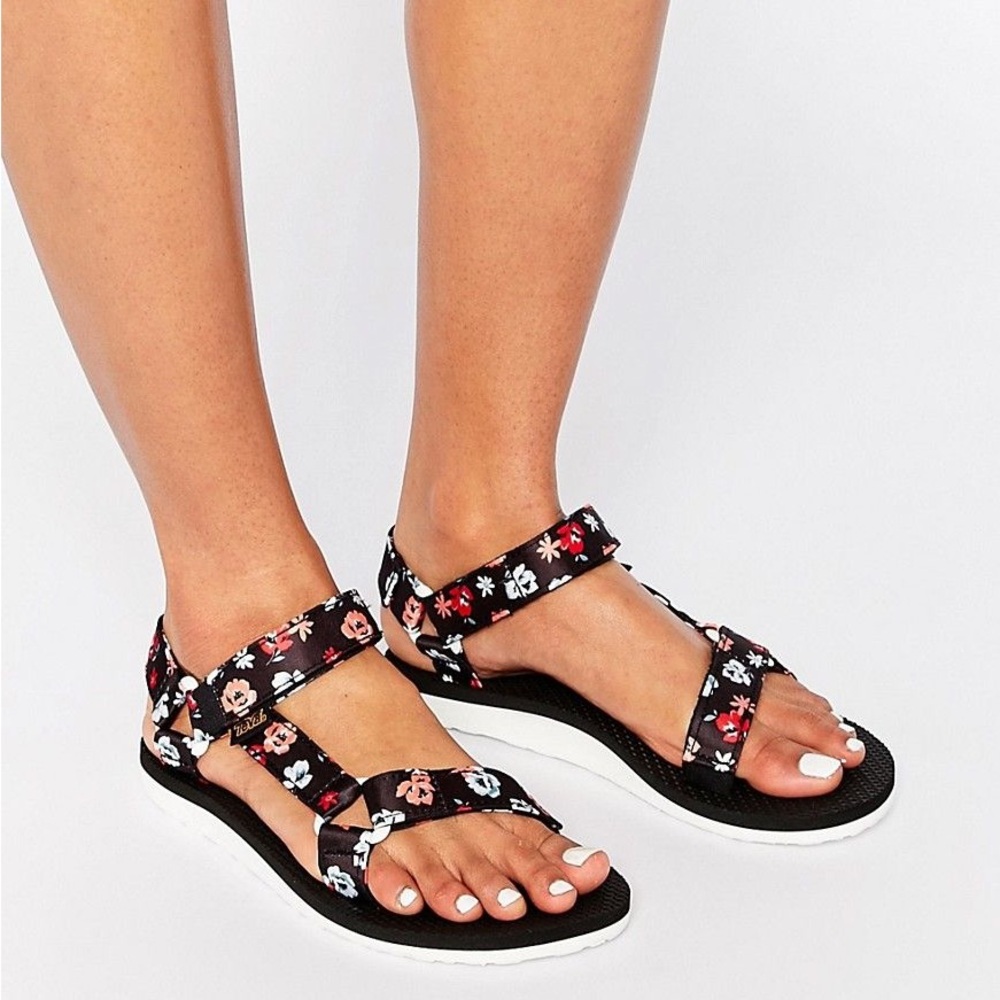 Teva Black Floral Sandals